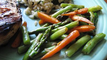 Garlic Asparagus And Green Beans Recipe Food Com