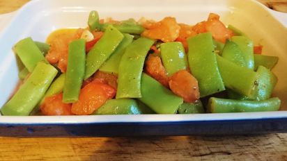 Italian Flat Green Beans With Tomatoes And Garlic Recipe Food Com