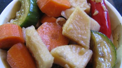 Flash Korean Japanese Style Cucumber And Daikon Pickles Recipe