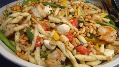 Pesto Pasta Primavera With Shrimp Recipe Italian Food Com