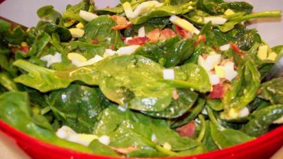 Becky S Grandma S Egg Spinach Salad Recipe Food Com