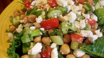 15 Minute Greek Garbanzo Bean Salad Recipe Healthy Food Com