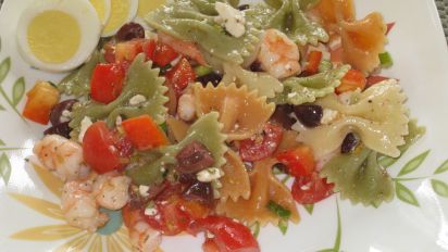 Greek Pasta Salad With Shrimp Olives Recipe Food Com