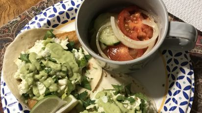 Beer Battered Mahi Mahi Soft Tacos W Coleslaw And Avocado Sauce Recipe Food Com