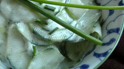 Cucumber Salad With Sour Cream And Chives German Gurkensalat