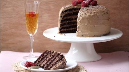 6 Layer Dreamy Chocolate Mousse Cake Paula Deen Recipe Food Com