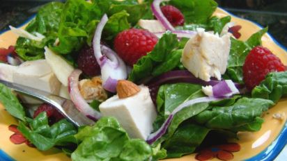 Chicken Spinach Salad With Raspberries Recipe Food Com