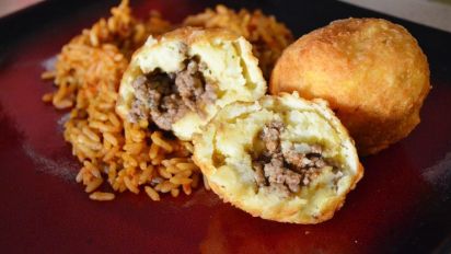 Stuffed Potato Balls Papas Rellenas Recipe Food Com
