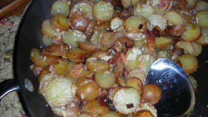 Pan Fried Potatoes With Bacon And Parmesan Recipe Food Com