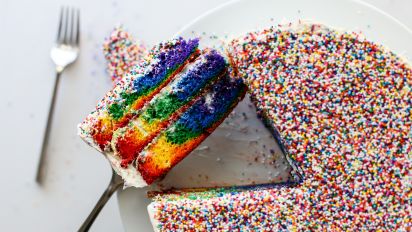 Vibrant Rainbow Cake Recipe Food Com