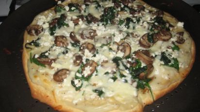 White Spinach And Mushroom Pizza Recipe Food Com