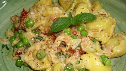 Tortellini With Ham And Peas Recipe Food Com