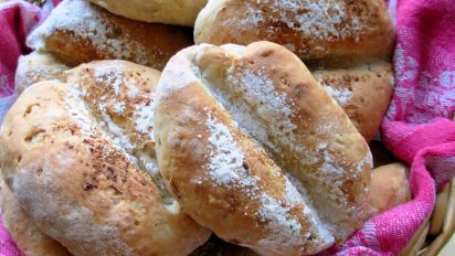 Traditional French Pistolets Little Onion And Rye Bread Rolls