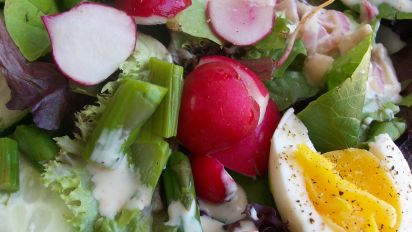Spring Salad With Buttermilk Cream Dressing Recipe Food Com