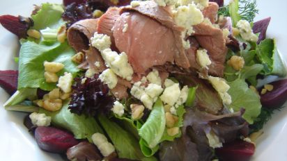 Alouette Crumbled Goat Cheese Ny Grilled Strip Steak Salad Of Gr
