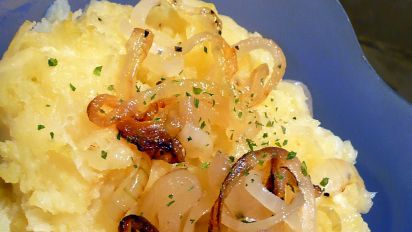 A Vegetarian Finnish Mashed Potato Casserole Recipe Food Com Top with half of the onion mixture and 3/4 cup of the cheese. a vegetarian finnish mashed potato casserole