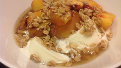 Bobby Flay S Grilled Peach Cobbler A La Mode Recipe Food Com
