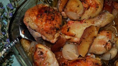 Sarasota S Savory Roasted Chicken Apples Onions Recipe Food Com Wash, peel and dice the sweet potato (10 ounce) and radish (1 bunch). sarasota s savory roasted chicken apples onions