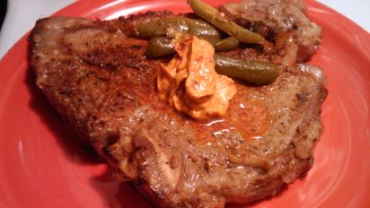 T Bone Steaks With Garlic And Chili Butter Recipe Food Com Cut the dough into 6 and roll one portion out into a circle as thin as you can, using 4. t bone steaks with garlic and chili butter