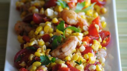 Fresh Corn Salad With Spicy Shrimp And Tomatoes Recipe Food Com