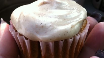 Pumpkin Cupcakes With Cinnamon Cream Cheese Frosting Recipe Food Com