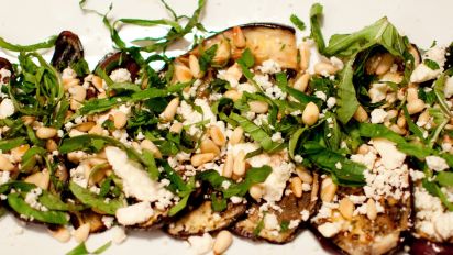 Grilled Eggplant Feta Salad Recipe Food Com