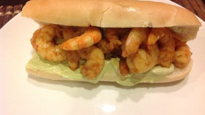 Spicy Shrimp Po Boy With Chipotle Avocado Mayonnaise Recipe Food Com