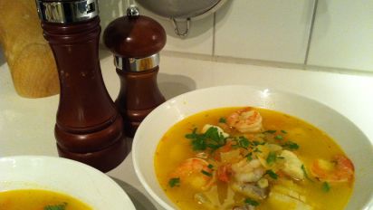 Saffron Seafood Soup Recipe Food Com