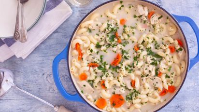 Creamy Macaroni Chicken Soup Sopas Recipe Food Com