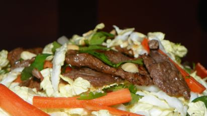 Crispy Thai Beef Salad With Ginger Lime Dressing Recipe Food Com