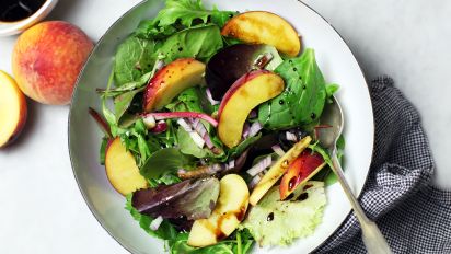 Peach Salad With Balsamic Dressing Recipe Food Com