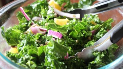 Raw Kale Salad With Lemon Honey Vinaigrette Recipe Food Com