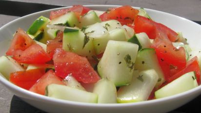 Feggous And Tomato Salad Moroccan Chopped Cucumber And Tomato S Recipe Food Com