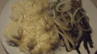 Chicken And White Sauce Over Rice Recipe Food Com