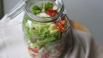 Buffalo Chicken Mason Jar Salad Recipe Food Com