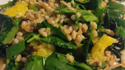 Orange Spinach Farro Salad Recipe Food Com