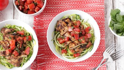 Bruschetta Grilled Chicken Zoodle Bowl Recipe Food Com