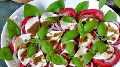 Basil Tomato Mozzarella Cheese Recipe Food Com