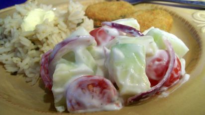 Creamy Tomato Cucumber Salad Recipe Food Com