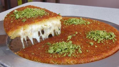 Kunefe A Sweet Cheese Pastry Made With Kadaifi Recipe Food Com