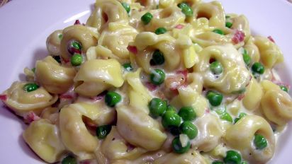 Tortellini Ai Formaggi With Prosciutto And Peas Recipe Food Com