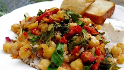 Chickpeas With Spinach Greek Recipe Food Com