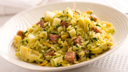 Rice Pilaf Salad With Salami Artichokes And Provolone Recipe