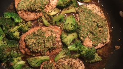 One Pan Pesto Pork Chop Recipe Food Com This link is to an external site that may or may not meet accessibility guidelines. one pan pesto pork chop