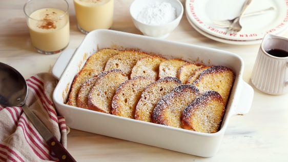 Overnight Eggnog Baked French Toast
