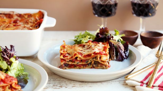 Portabella Lasagna with Spinach & Feta