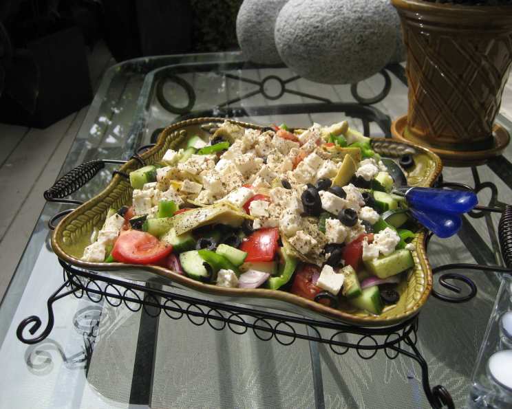 Greek Salad Recipe from the Food Network serving options