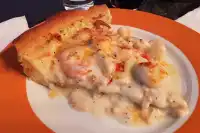 White Sauce Seafood Pizza Recipe Food Com