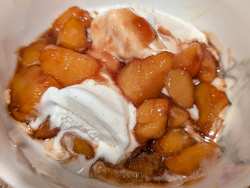 photo of Sauteed Peaches with Vanilla Ice Cream