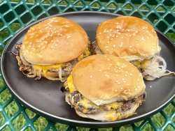 photo of Onion Burgers by John T. Edge  - the Longmeadow Farm